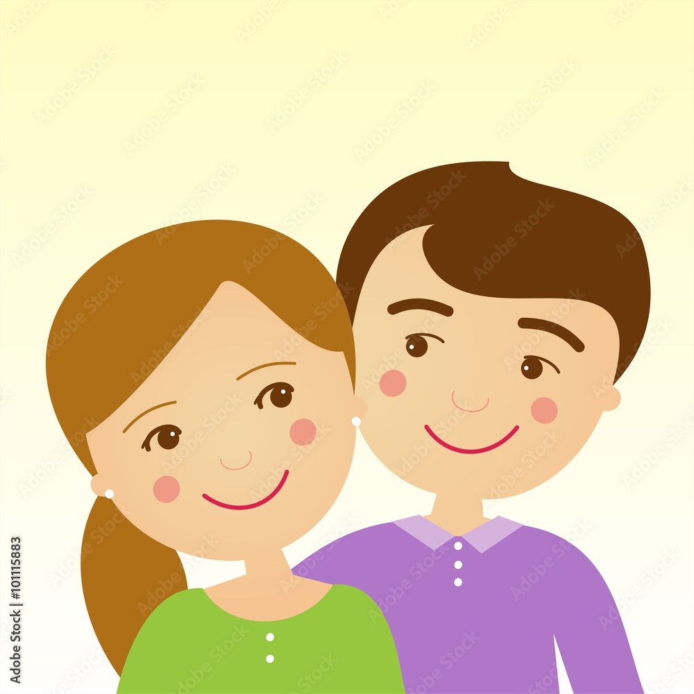 Un novio y una novia sonriendo. Un chico y una chica enamorados Un novio y una novia sonriendo. Un chico y una chica enamorados