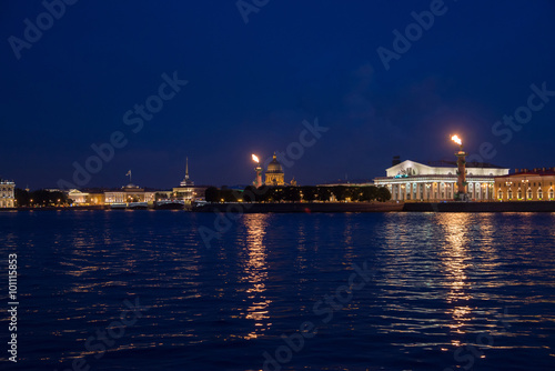 night view of the waterfront St.Petersburg