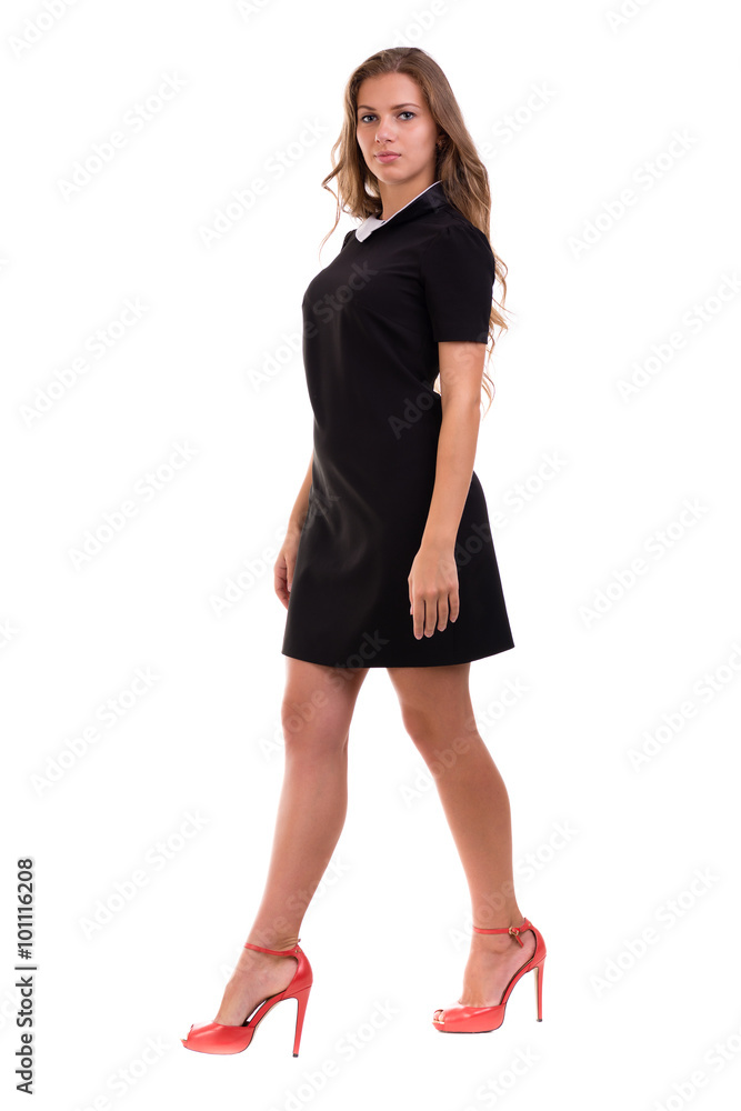 full-length portrait of a young business woman, isolated on white full-length portrait of a young business woman, isolated on white