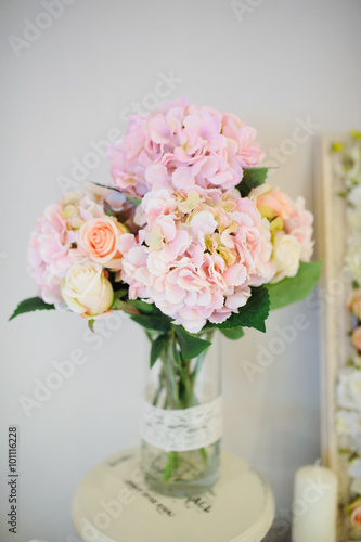 Wedding decorations at restaurant with all beauty and flowers © eugenelucky