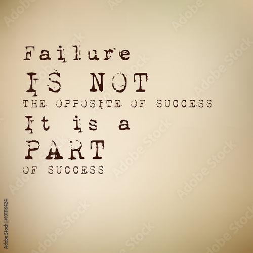 Motivational quote about failure and success vector