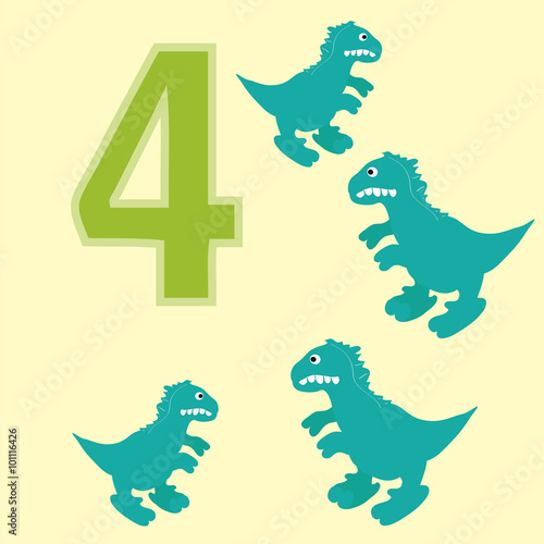 Number 4. Four dinosaur  Tyrannosaurus  .