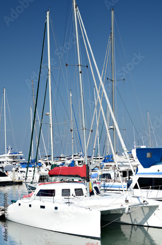 Yacht Parking and speedboat at Balihai harbor in Pattaya, Thailand.