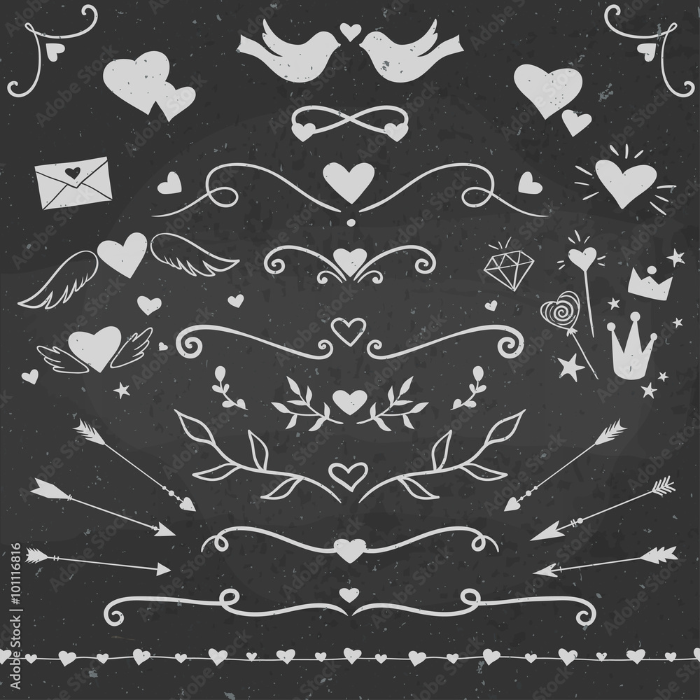 Obraz premium decorative elements for Valentine Day