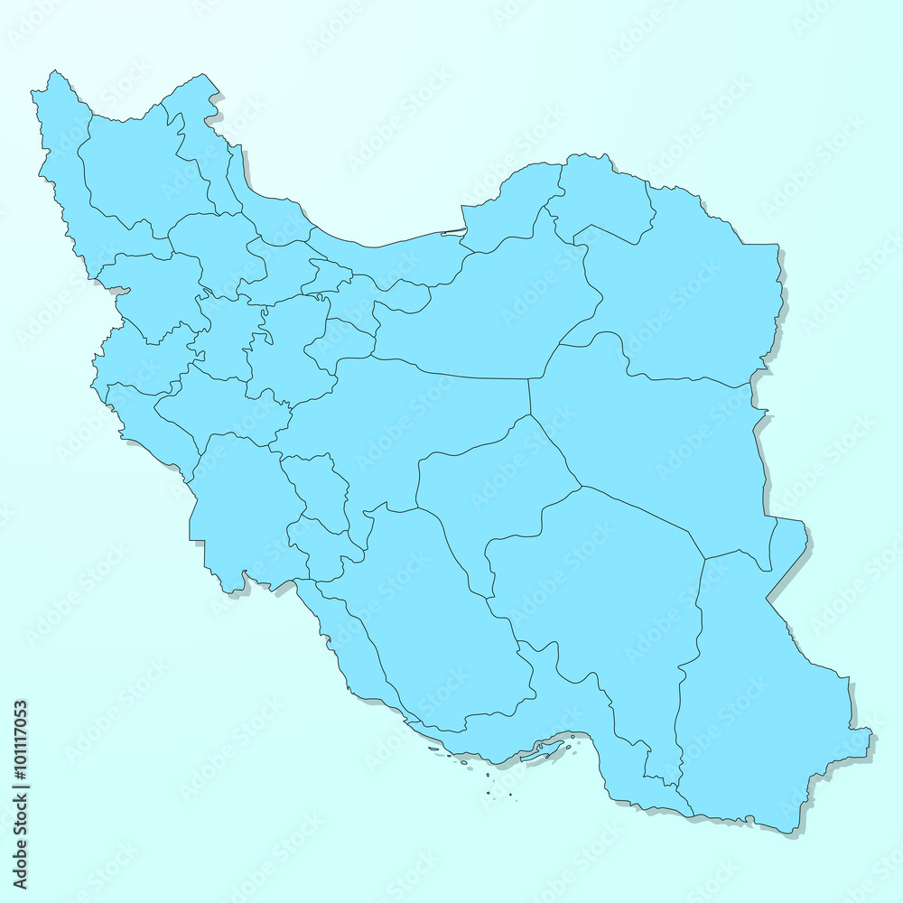 Iran map on blue degraded background vector