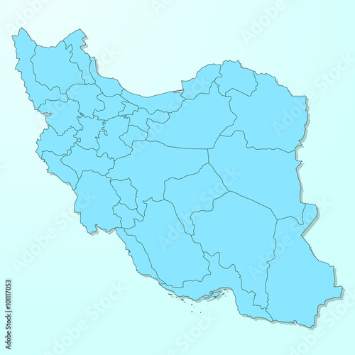 Iran map on blue degraded background vector