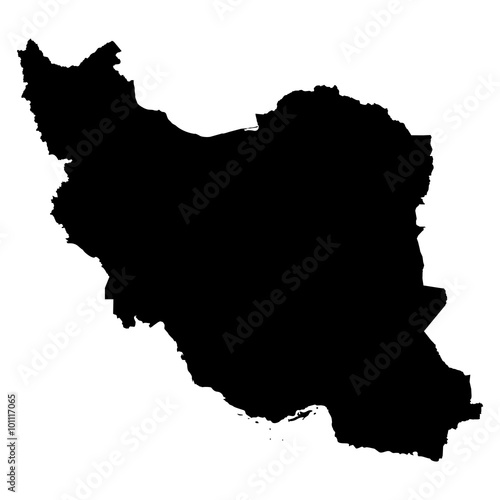 Iran map on white background vector photo