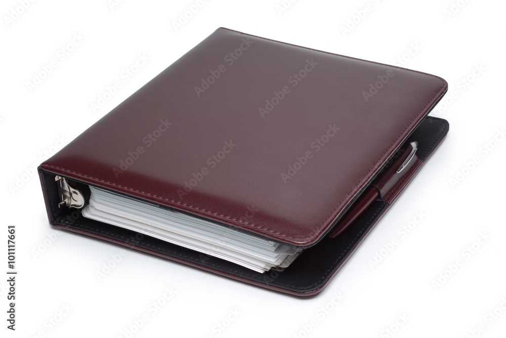 Brown Day Planner on White Background Brown Day Planner on White Background