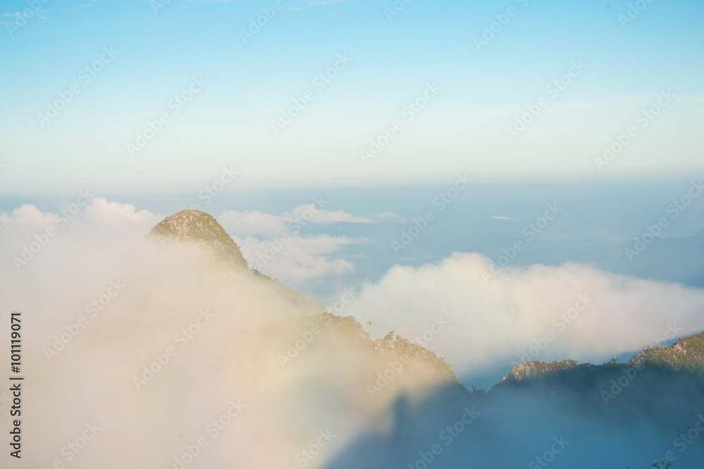 Peak of mountain fog