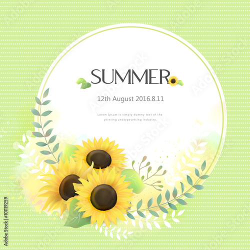 sunflowers greeting card template