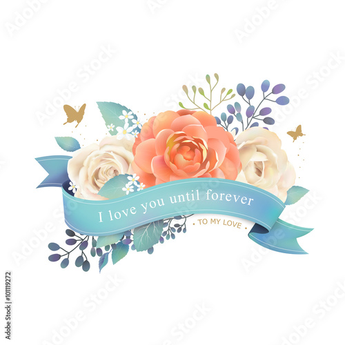 roses romantic greeting card