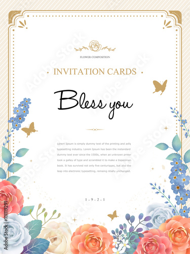 romantic roses invitation template