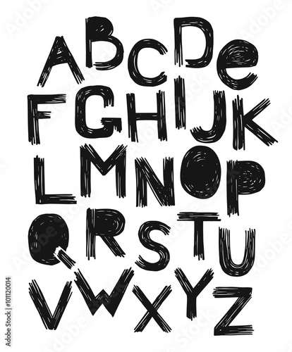 Alphabet skrabble grunge style vector. english 