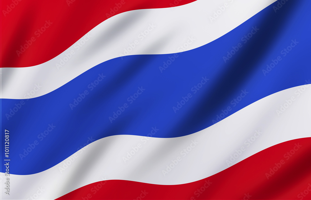 Thailand Flag silk fabric background Thailand Flag silk fabric background