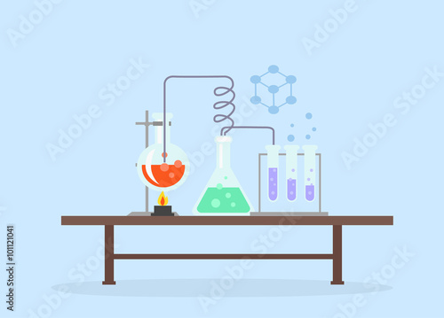 Biology Laboratory Workspace and Science Equipment