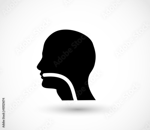 Man head icon with throat line vector