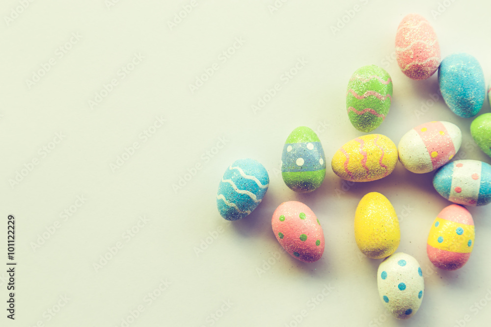 Easter Eggs and Pastel Background Easter Eggs and Pastel Background
