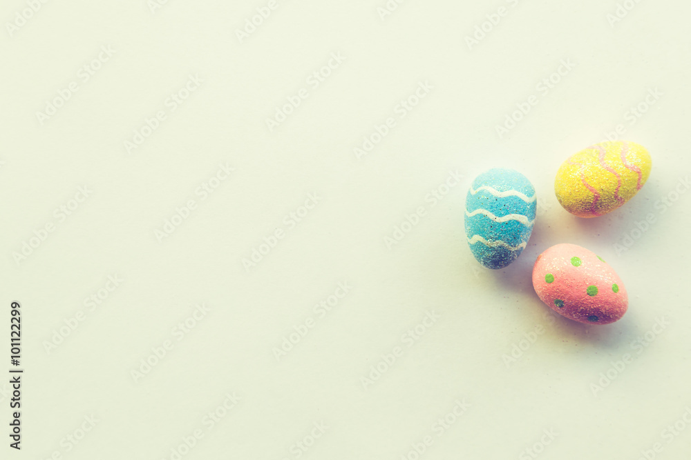 Easter Eggs and Pastel Background