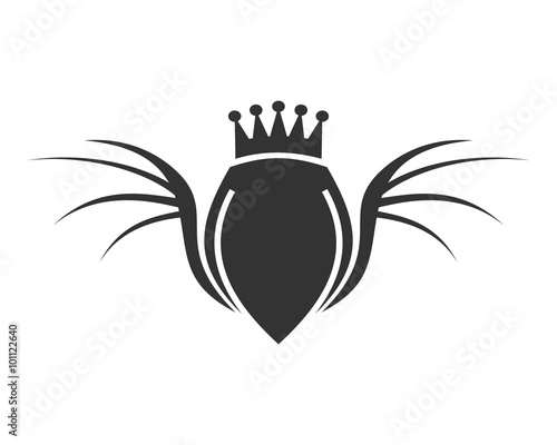 Dragon Wing Shield Crest with Crown