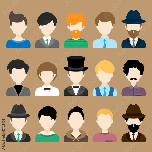 Set of Flat Icons with Man Characters