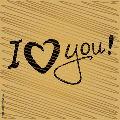 inscription I love you and hatching