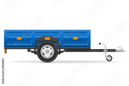 car trailer for the transportation of goods vector illustration