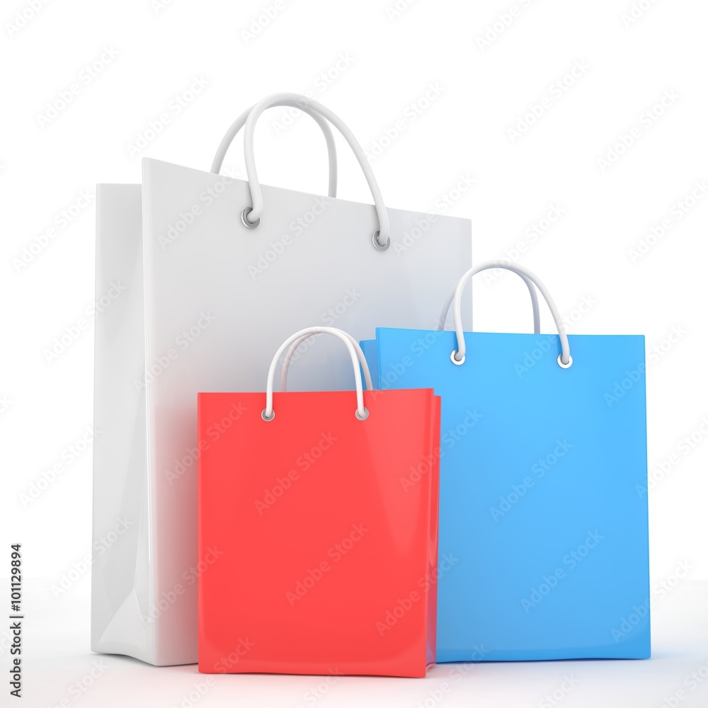 Paper Shopping Bags isolated on white background Paper Shopping Bags isolated on white background