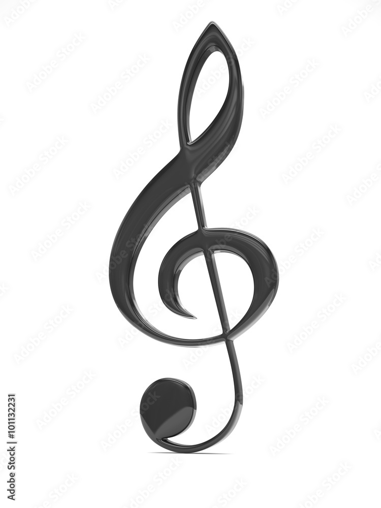 treble clef 3d on white treble clef 3d on white
