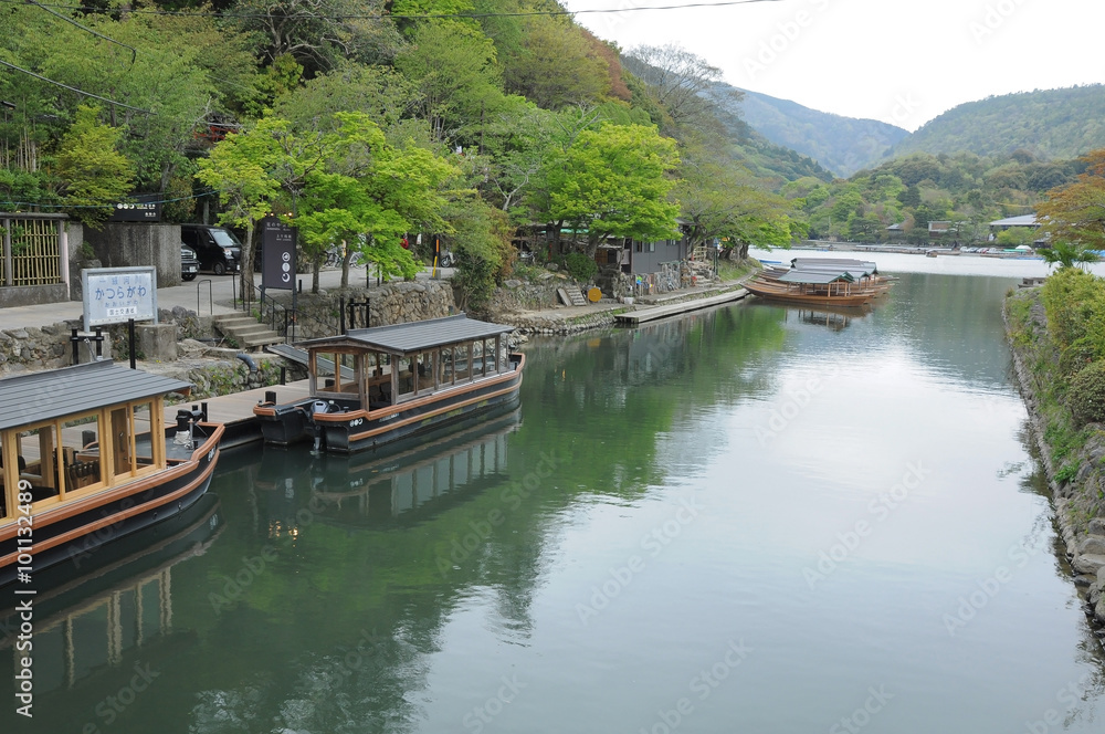 Arashiyama river cruise, Kyoto, Japan