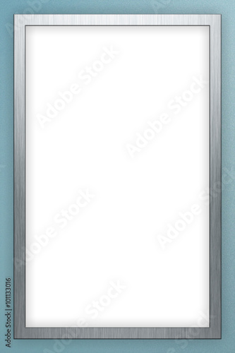 Aluminium poster frame on blue background