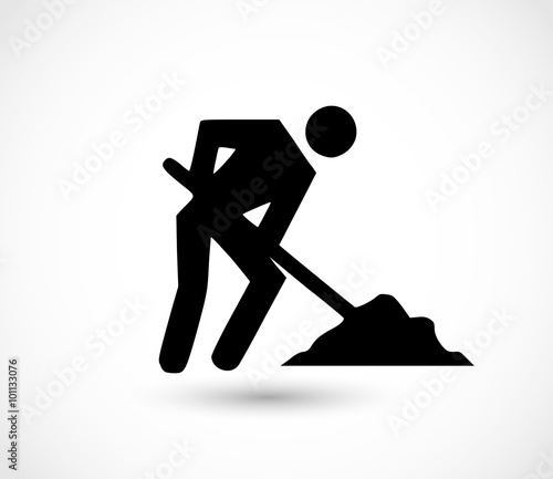 Man digging icon vector