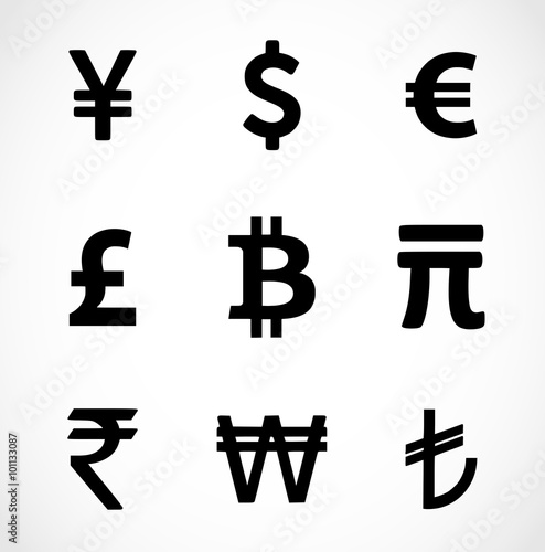 Currency symbols vector