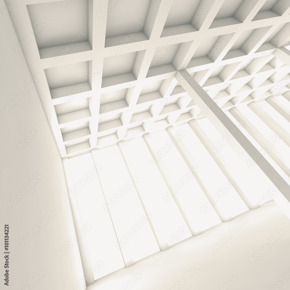Empty open space room, Square 3d illustration Empty open space room, Square 3d illustration