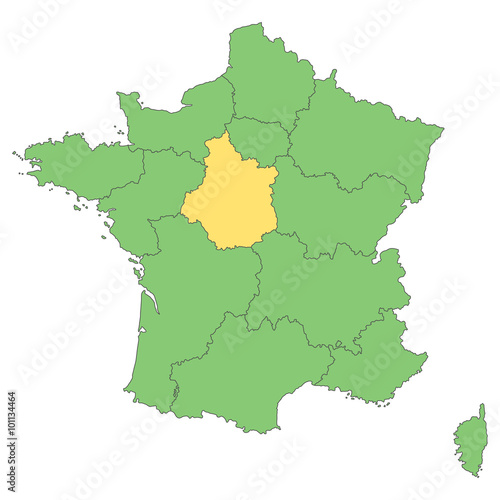 Frankreich - Centre-Val de Loire  Vektor in Gr  n 