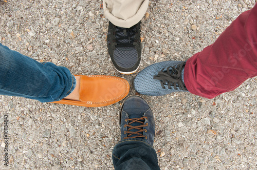 four shoes on the circle