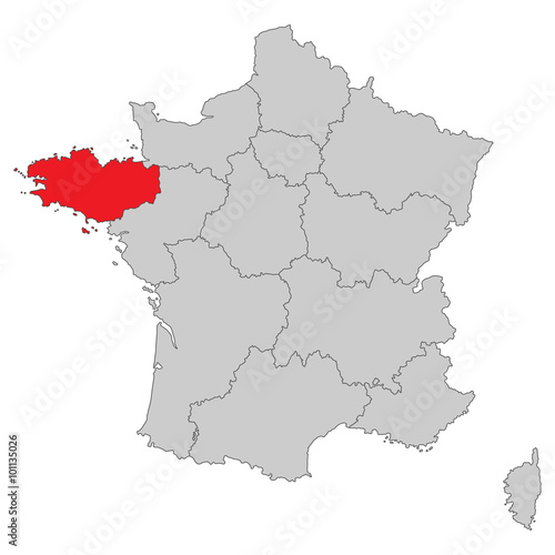 Frankreich - Bretagne  Vektor in Rot 