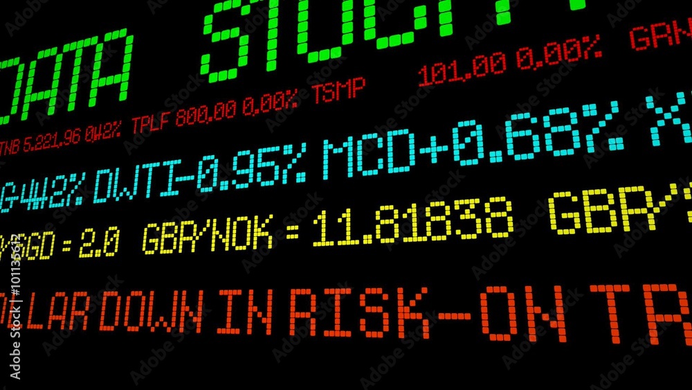 Stock market ticker Stock market ticker