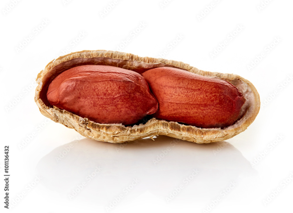 Cracked peanuts on white backround Cracked peanuts on white backround