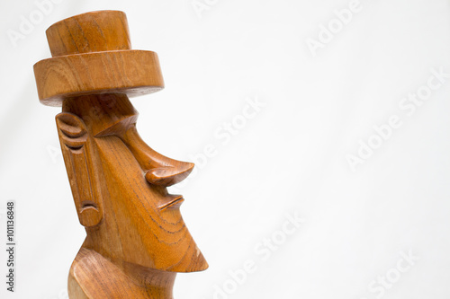 Wallpaper Mural wood Moai statue on a white background  Torontodigital.ca