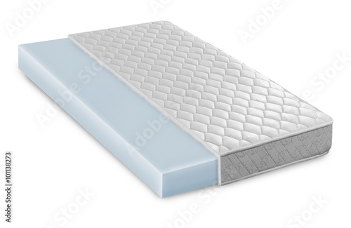 Memory foam - latex mattress cross section  photo illustration -