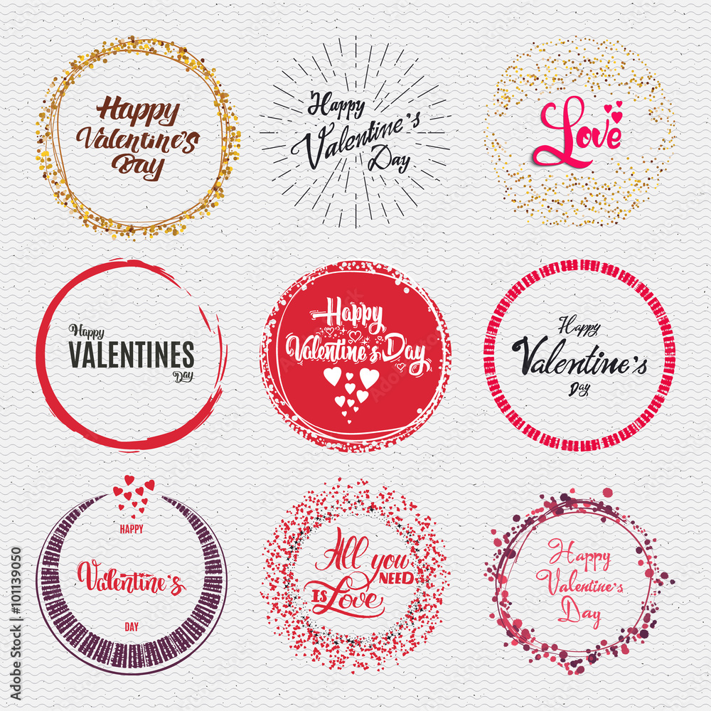 Valentines day - calligraphy typography badge It can be used for postcards, posters, presentations