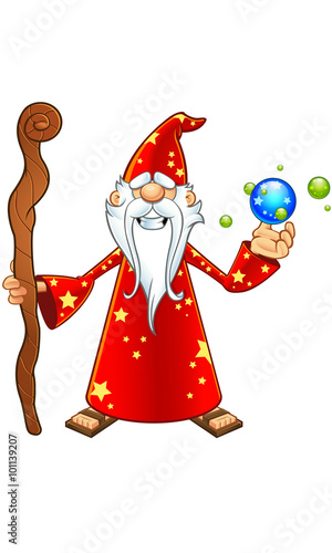 Red Old Wizard Character