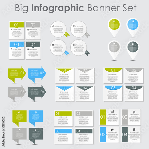 Big Set of Infographic Banner Templates for Your Business Vector