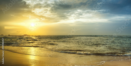 Sunset over the sea. Panorama