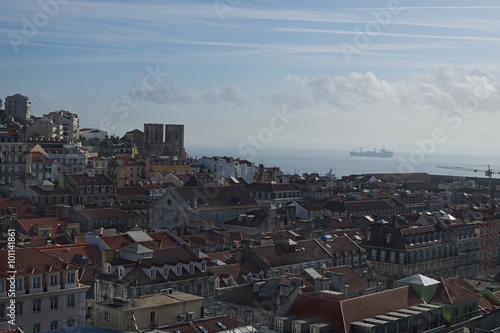 View of the old district of Lisbon from the observation platform © evgenij84