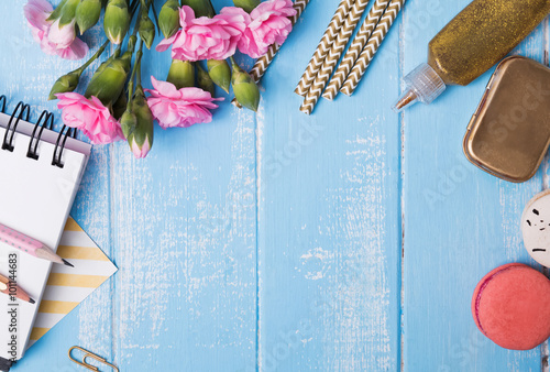 Pretty little thing on the blue colored table