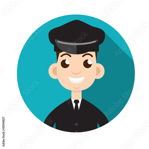 Limo driver. Limousine driver icon. Flat style. Vector illustrat
