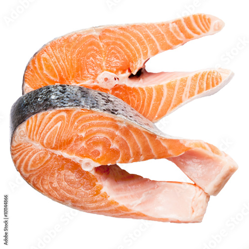 Salmon fillet slices
