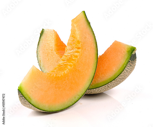 cantaloupe isolated on white background