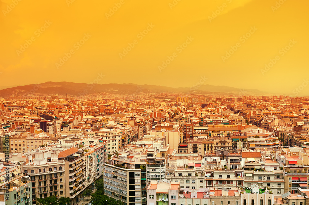 Obraz premium Barcelona aerial view